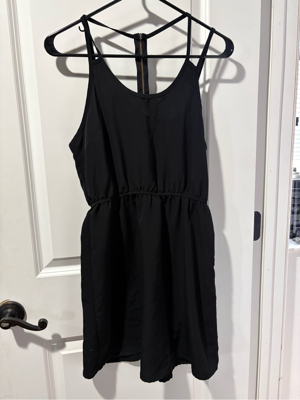 Classic Black Mini Dress with Strappy Back